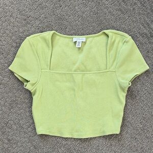 Topshop Lime Ribbed Crop Top
